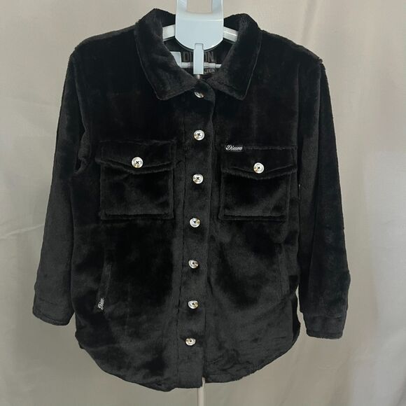 Dixxon Flannel Co. Shacket Womens Small Black Soft Shepra Pockets Button Front - Picture 2 of 8